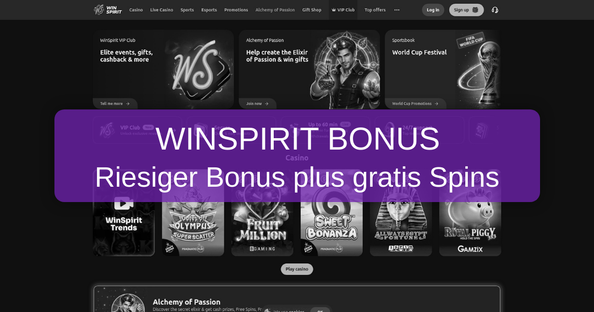 Winspirit Bonus – Transparente Infos zu unseren Codes